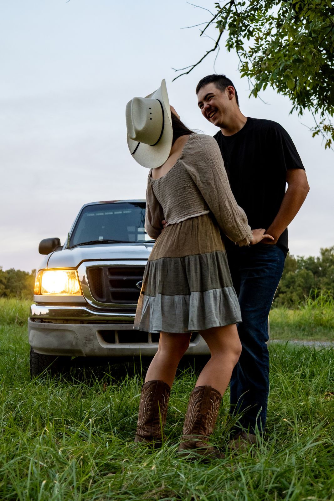Couples portrait session in natural setting